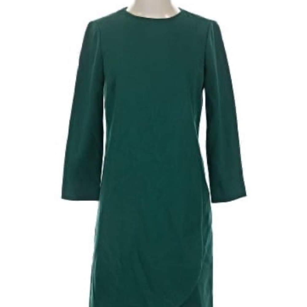 J. Crew Tulip Hem Evergreen Sleeve Dress